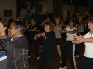 Working up smiles and a sweat with some Zumba madness.