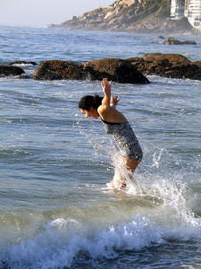 Woman in water, pic