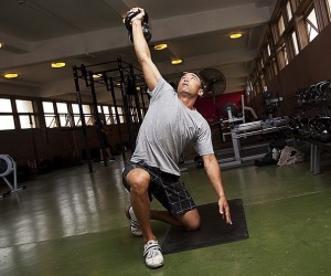 kettlebell, kneeling, pic