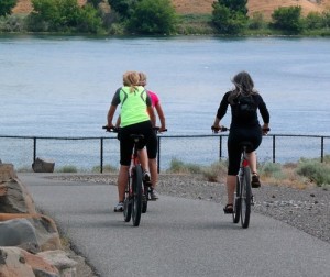 Women biking, pic