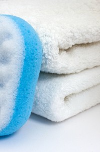 Indulge in soft, fluffy bath towels and sponges. Dry thoroughly.