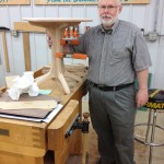 Phil with his woodworking, before he added fitness to his hobbies.